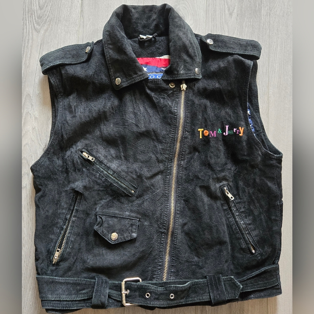 Unisex Black  Suede Vintage ROCK n BLUE Vest